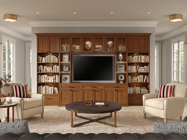 Custom timber entertainment and TV unit built for a Sandton living room